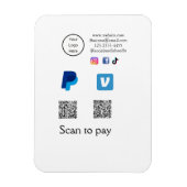 Q R Code PayPal venmo Scan zahlen hinzufügen Socia Magnet (Vertikal)
