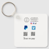 Q R Code PayPal venmo Scan zahlen hinzufügen Socia Schlüsselanhänger (Vorderseite)