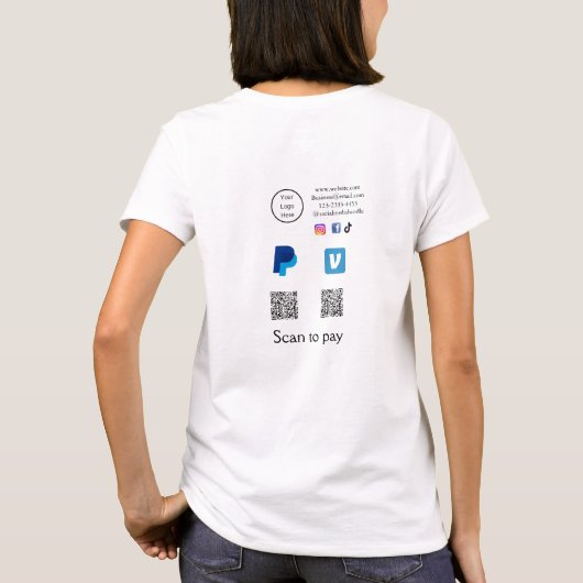 Q R Code PayPal venmo Scan zahlen hinzufügen Socia T-Shirt (Rückseite)