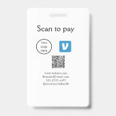 Q R Code venmo scannen, um Logokombination Social Ausweis (Back)
