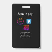Q R Code venmo scannen, um Logokombination Social Ausweis (Rückseite)
