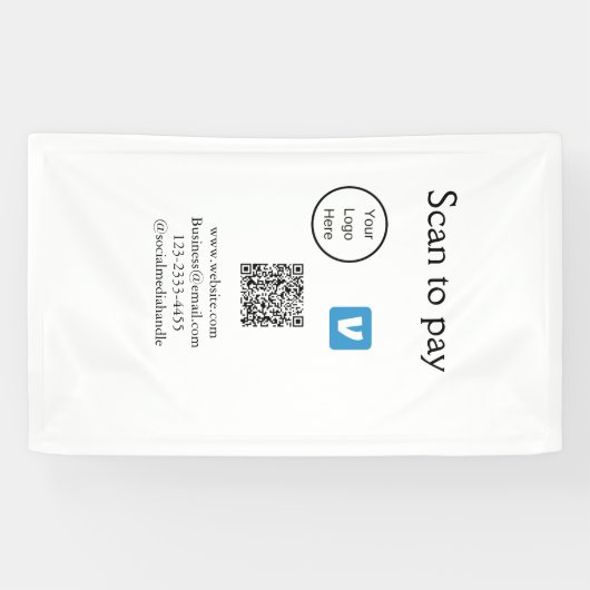 Q R Code venmo scannen, um Logokombination Social  Banner (Horizontal)