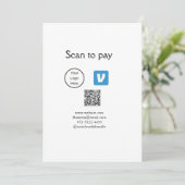 Q R Code venmo scannen, um Logokombination Social Einladung (Stehend Vorderseite)