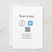 Q R Code venmo scannen, um Logokombination Social Einladung (Rückseite)