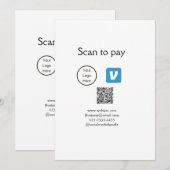 Q R Code venmo scannen, um Logokombination Social Einladung (Vorne/Hinten)