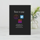 Q R Code venmo scannen, um Logokombination Social Einladung (Stehend Vorderseite)
