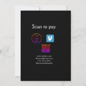 Q R Code venmo scannen, um Logokombination Social Einladung (Rückseite)