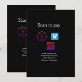 Q R Code venmo scannen, um Logokombination Social Einladung (Vorne/Hinten)