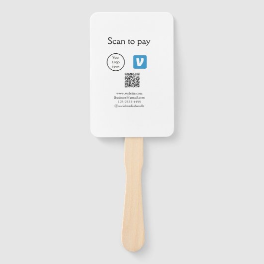 Q R Code venmo scannen, um Logokombination Social  Fächer (Vorderseite)