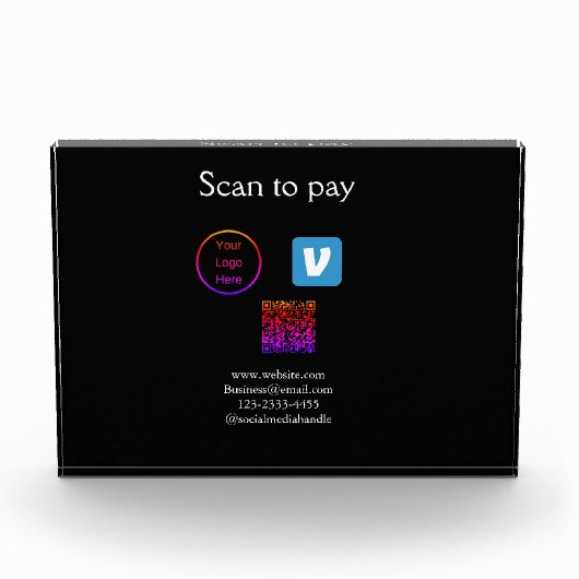 Q R Code venmo scannen, um Logokombination Social Fotoblock (Vorderseite)