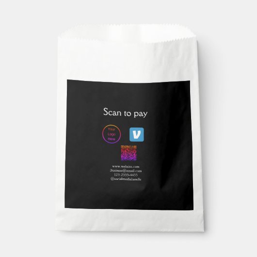 Q R Code venmo scannen, um Logokombination Social  Geschenktütchen (Vorderseite)