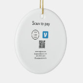 Q R Code venmo scannen, um Logokombination Social Keramik Ornament (Rechts)