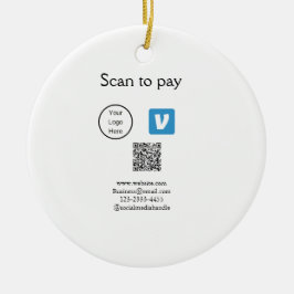 Q R Code venmo scannen, um Logokombination Social  Keramik Ornament