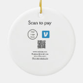 Q R Code venmo scannen, um Logokombination Social  Keramik Ornament (Hinten)