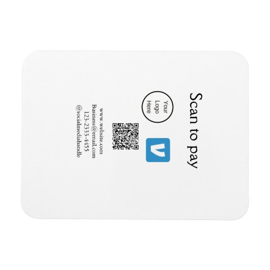 Q R Code venmo scannen, um Logokombination Social  Magnet (Horizontal)