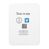 Q R Code venmo scannen, um Logokombination Social  Magnet (Vertikal)