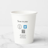 Q R Code venmo scannen, um Logokombination Social  Pappbecher (Vorderseite)