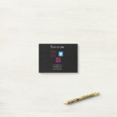 Q R Code venmo scannen, um Logokombination Social Post-it Klebezettel (Auf Schreibtisch)