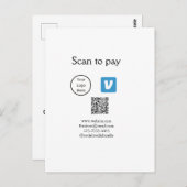 Q R Code venmo scannen, um Logokombination Social  Postkarte (Vorne/Hinten)