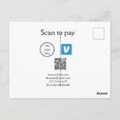 Q R Code venmo scannen, um Logokombination Social  Postkarte (Rückseite)