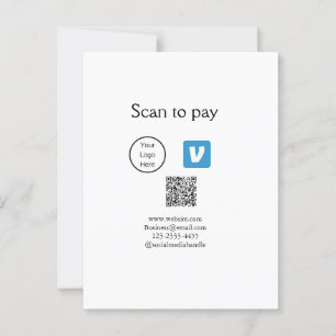 Q R Code venmo scannen, um Logokombination Social  Postkarte