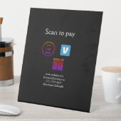 Q R Code venmo scannen, um Logokombination Social Sockelschild (In Situ)