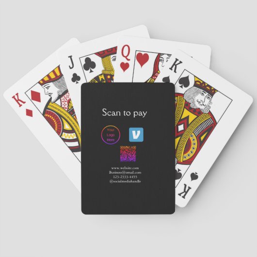 Q R Code venmo scannen, um Logokombination Social  Spielkarten (Rückseite)