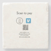 Q R Code venmo scannen, um Logokombination Social Steinuntersetzer (Vorderseite)