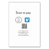 Q R Code venmo scannen, um Logokombination Social  Tischnummer (Vorderseite)