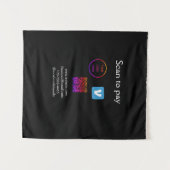 Q R Code venmo scannen, um Logokombination Social Wandteppich (Vorderseite (Horizontal))