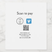 Q R Code venmo scannen, um Logokombination Social Weinetikett (Einzelnes Label)