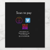 Q R Code venmo scannen, um Logokombination Social Weinetikett (Einzelnes Label)
