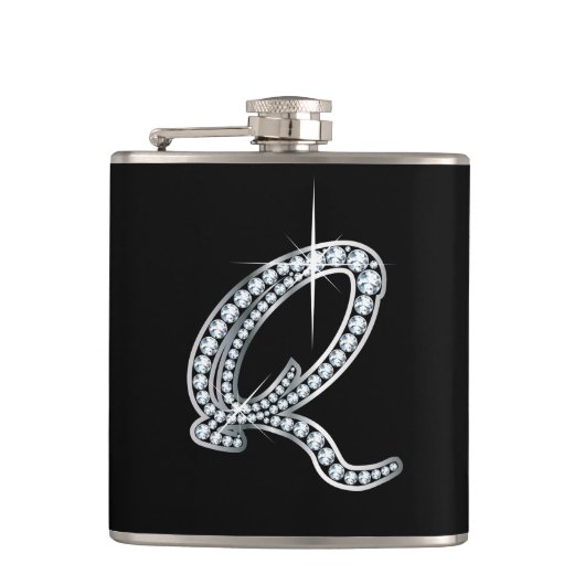 Q Skript "Diamond Bling"-Flasche Flachmann (Vorderseite)