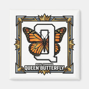 Q steht für Queen Butterfly – GTA Style ABC Lernen Magnet