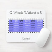 Q Worte ohne U-Gamehelfer Mousepad (Mit Mouse)