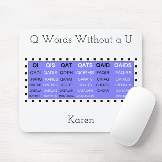 Q Worte ohne U-Gamehelfer Mousepad (Mit Mouse)