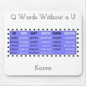 Q Worte ohne U-Gamehelfer Mousepad (Vorne)