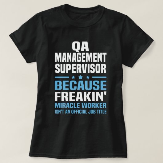 QA Management Supervisor T-Shirt (Design vorne)