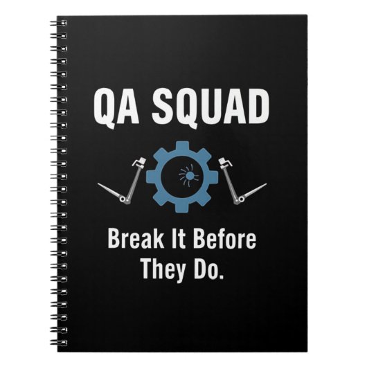 QA Squad – Break It Before They Do Notizblock (Vorderseite)