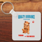 QA Tester Cat Humor Schlüsselanhänger (Vorderseite)