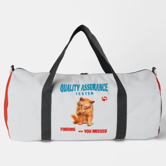 QA Tester Katzen Humor Duffle Bag (Vorderseite)