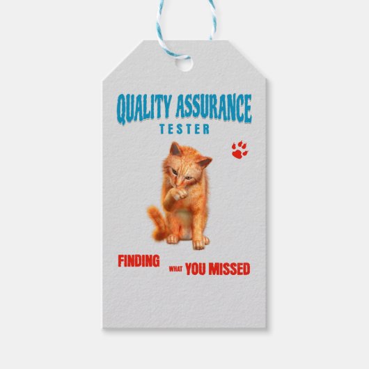 QA Tester Katzen Humor Geschenkanhänger (Vorderseite)