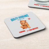 QA Tester Katzen Humor Getränkeuntersetzer (Linke Seite)
