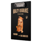 QA Tester Katzen Humor Klemmbrett (Links)