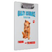 QA Tester Katzen Humor Klemmbrett (Rechts)