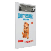 QA Tester Katzen Humor Mini Klemmbrett (Schrägansicht)