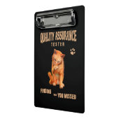 QA Tester Katzen Humor Mini Klemmbrett (Gewinkelt2)