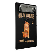 QA Tester Katzen Humor Mini Klemmbrett (Schrägansicht)