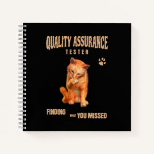 QA Tester Katzen Humor Notizblock