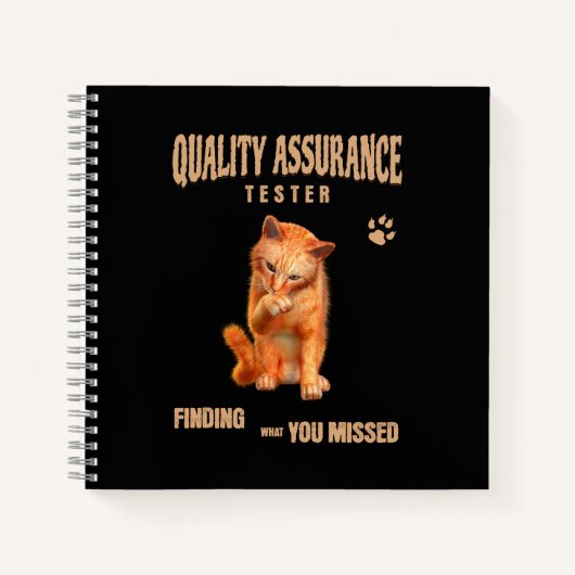 QA Tester Katzen Humor Notizblock (Vorderseite)